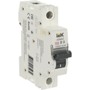 IEK ARMAT Автоматический выключатель M10N 1P D 3А - AR-M10N-1-D003 IEK ARMAT Автоматический выключатель M10N 1P D 3А - AR-M10N-1-D003