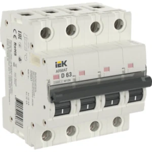 IEK ARMAT Автоматический выключатель M10N 4P D 63А - AR-M10N-4-D063 IEK ARMAT Автоматический выключатель M10N 4P D 63А - AR-M10N-4-D063