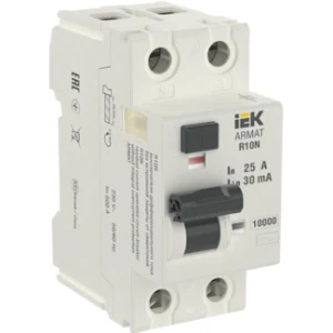 IEK ARMAT Выключатель дифференциального тока R10N 2P 25А 30мА тип AC - AR-R10N-2-025C030 IEK ARMAT Выключатель дифференциального тока R10N 2P 25А 30мА тип AC - AR-R10N-2-025C030