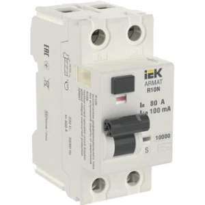 IEK ARMAT Выключатель дифференциального тока R10N 2P 80А 100мА тип AC-S - AR-R10N-2-080CS100 IEK ARMAT Выключатель дифференциального тока R10N 2P 80А 100мА тип AC-S - AR-R10N-2-080CS100