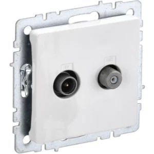 IEK BRITE Розетка двойная TV+SAT РТВ/РСп12-БрБ белый - BR-AF20-O-K01 IEK BRITE Розетка двойная TV+SAT РТВ/РСп12-БрБ белый - BR-AF20-O-K01
