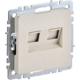 IEK BRITE Розетка двойная RJ11+RJ45 кат.5E РК/Т12-БрКр бежевый