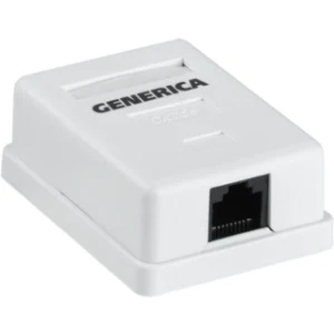 IEK Розетка информационная настенная RJ45 кат.5E UTP 1 порт GENERICA - CS2-1C5EU-12-G IEK Розетка информационная настенная RJ45 кат.5E UTP 1 порт GENERICA - CS2-1C5EU-12-G