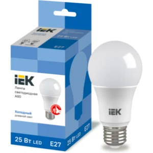 IEK Лампа светодиодная A80 шар 25Вт 230В 6500К E27 - LLE-A80-25-230-65-E27 IEK Лампа светодиодная A80 шар 25Вт 230В 6500К E27 - LLE-A80-25-230-65-E27