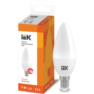 IEK Лампа светодиодная C35 свеча 9Вт 230В 3000К E14 - LLE-C35-9-230-30-E14 IEK Лампа светодиодная C35 свеча 9Вт 230В 3000К E14 - LLE-C35-9-230-30-E14