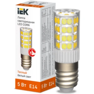 IEK Лампа светодиодная CORN капсула 5Вт 230В 3000К керамика E14 - LLE-CORN-5-230-30-E14 IEK Лампа светодиодная CORN капсула 5Вт 230В 3000К керамика E14 - LLE-CORN-5-230-30-E14