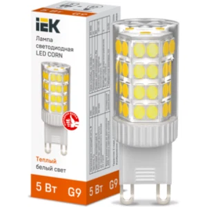 IEK Лампа светодиодная CORN капсула 5Вт 230В 3000К керамика G9 - LLE-CORN-5-230-30-G9 IEK Лампа светодиодная CORN капсула 5Вт 230В 3000К керамика G9 - LLE-CORN-5-230-30-G9