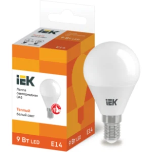 IEK Лампа светодиодная G45 шар 9Вт 230В 3000К E14 - LLE-G45-9-230-30-E14 IEK Лампа светодиодная G45 шар 9Вт 230В 3000К E14 - LLE-G45-9-230-30-E14