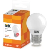 IEK Лампа светодиодная G45 шар 9Вт 230В 3000К E27