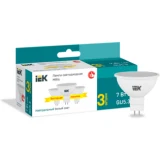 IEK Лампа светодиодная MR16 софит 7Вт 230В 4000К GU5,3 (3шт/упак)