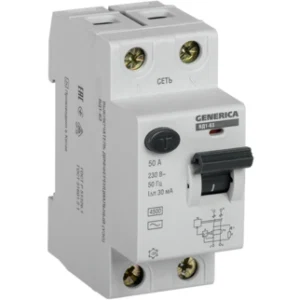 IEK Выключатель дифференциальный (УЗО) ВД1-63 2Р 50А 30мА GENERICA - MDV15-2-050-030 IEK Выключатель дифференциальный (УЗО) ВД1-63 2Р 50А 30мА GENERICA - MDV15-2-050-030