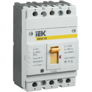 IEK Выключатель автоматический ВА44-33 3Р 80А 15кА - SVA4410-3-0080 IEK Выключатель автоматический ВА44-33 3Р 80А 15кА - SVA4410-3-0080
